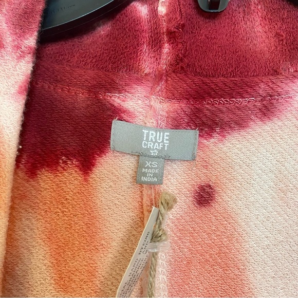 True Craft Open Front Kimono Women’s Tie Dye Cardigan Jacket Size XS Pockets NWT - Picture 3 of 10